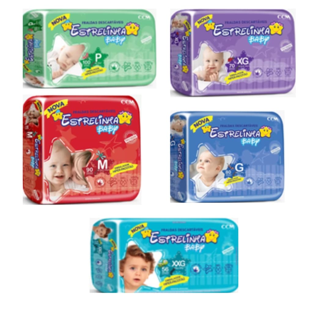 Fralda Estrelinha Baby Hiper Todos os Tamanhos Aloe Vera