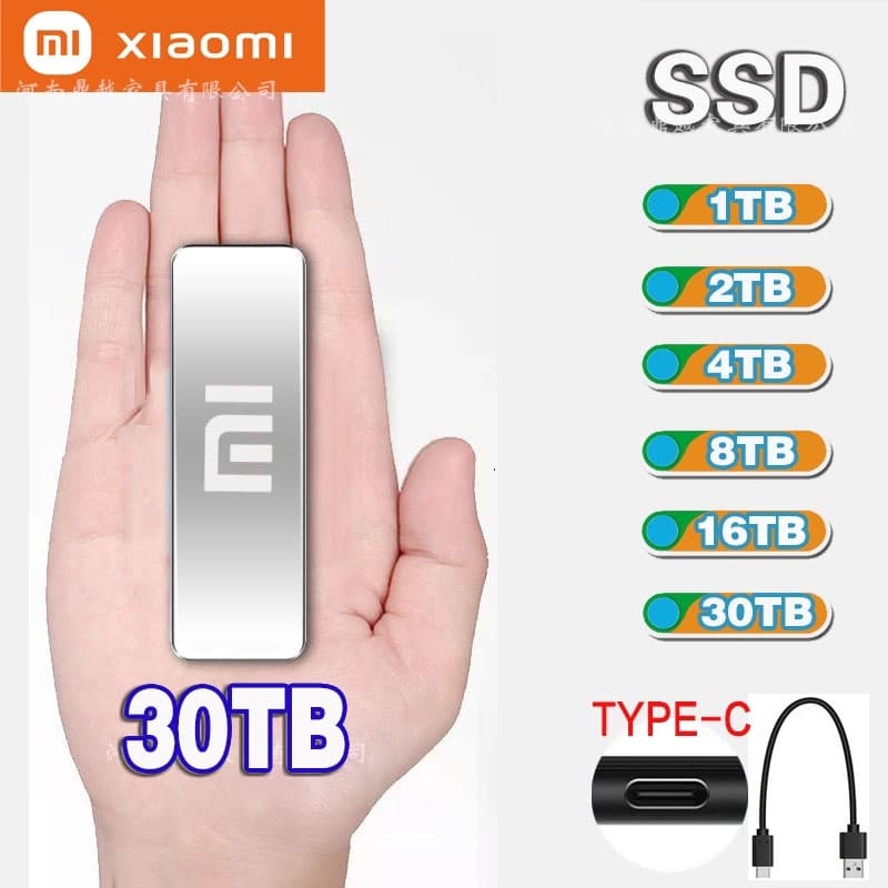 SSD Externos 16TB/30TB Disko Rígido Externo De HDD Portable Solid State Drive  USB3.0  8TB External Hard Drive 4TB Portátil Plus Fino 1 TB