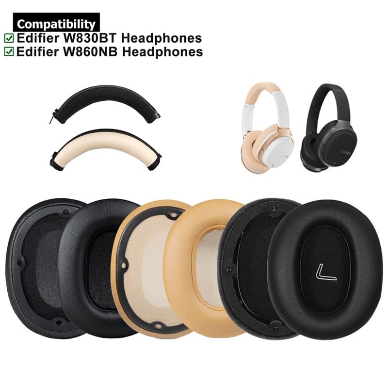 1 Par De Almofadas Para Edifier W830BT W860NB Fita De Ouvido Almofada De Esponja Earmuffs