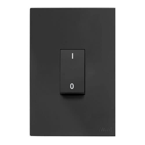 CJ INTERRUPTOR BIPOLAR SIMPLES VERTICAL 4X2 RECTA BLACK SATIN FOSCO