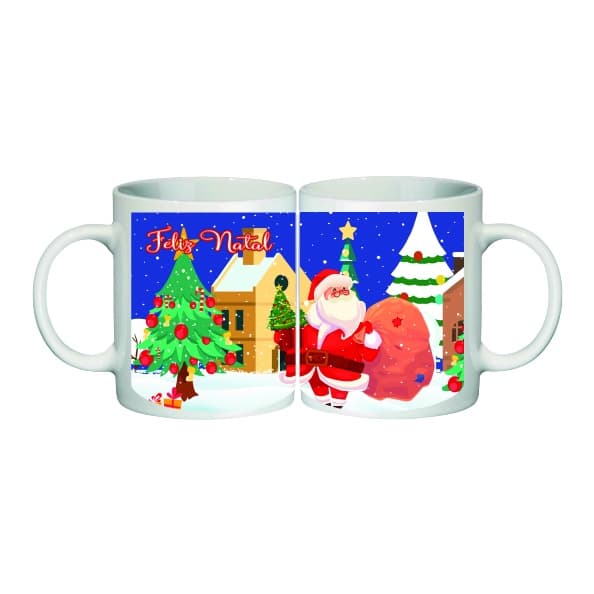 Caneca de porcelana personalizada Feliz natal