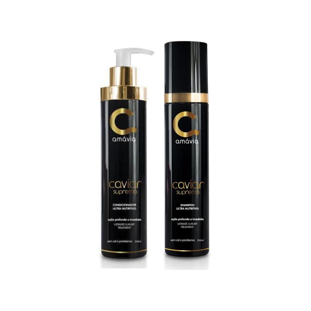 Kit Caviar Supremo Amavia Shampoo Condicionador Nutrição Capilar