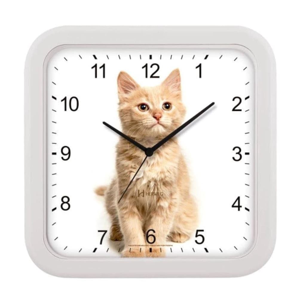 Relógio De Parede Decor Gatinho 660113 Herweg Gato 23Cm Bran