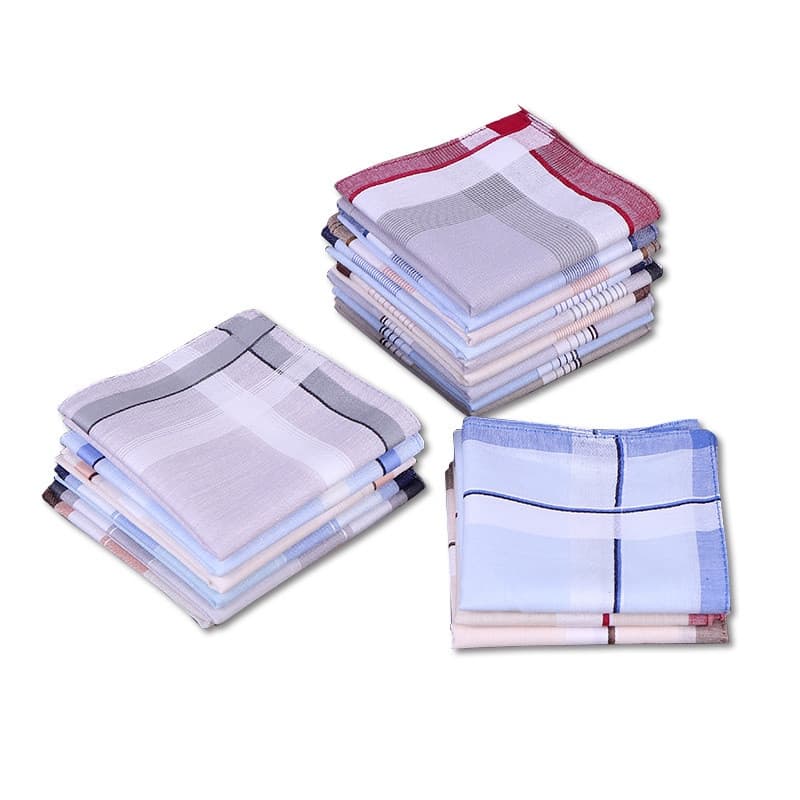 3 Unidades 40x40cm Lenços Quadrados Xadrez Listrados Masculinos Clássicos Vintage Bolso Toalha De Algodão