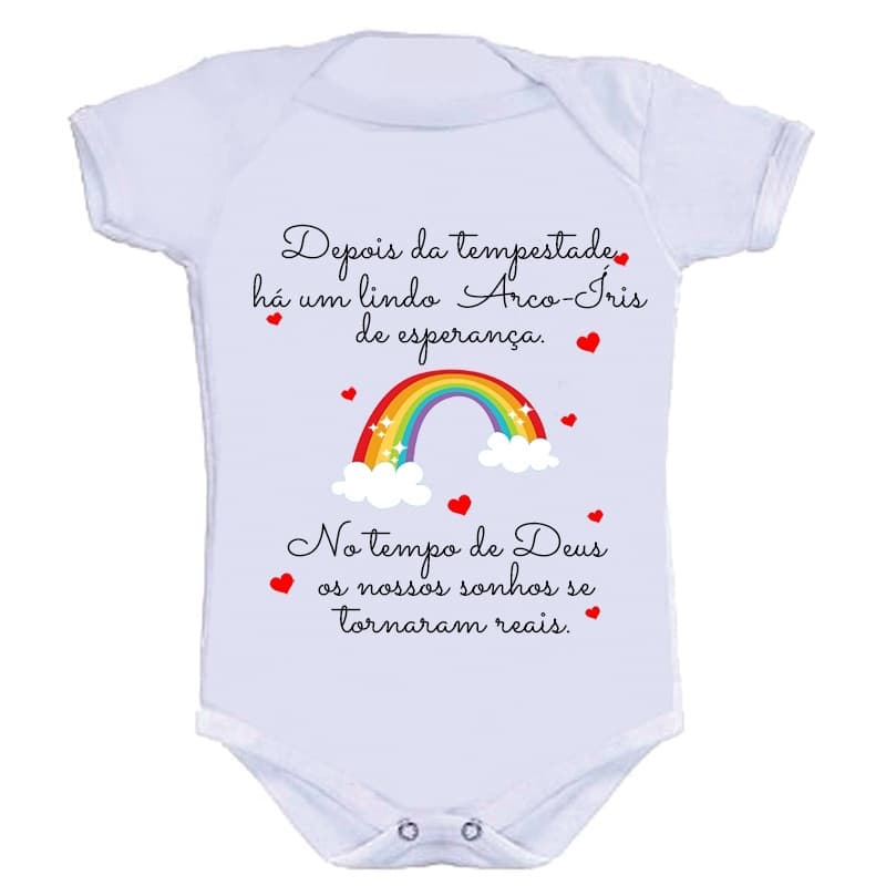 Body Bebê Personalizado Divertido BEBÊ LINDO ARCO ÍRIS