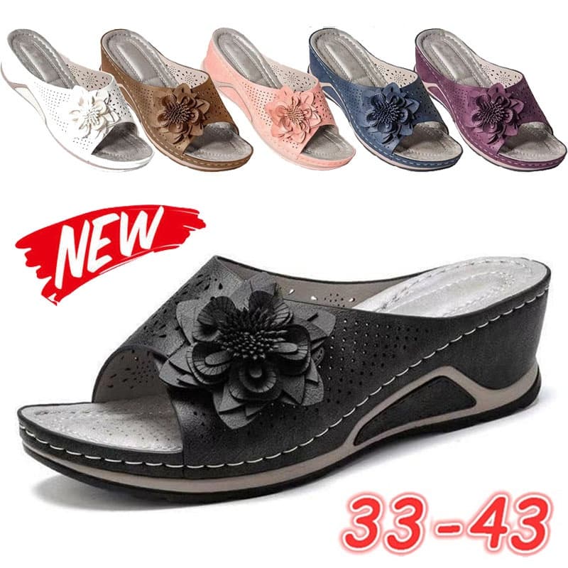 Novas Sandálias Casuais Da Moda Feminina De Verão Com Os Dedos Dos Pés Abertos Plataforma De Cunha Vintage Plus Size