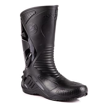 Bota Moto Motociclista Motoboy Motoqueiro Bracol MOTOSAFE Fabricado em PVC Preto Solado Anti Derrapante 100% impermeável