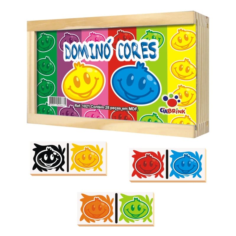 Dominó cores 28 peças em mdf - Ciabrink