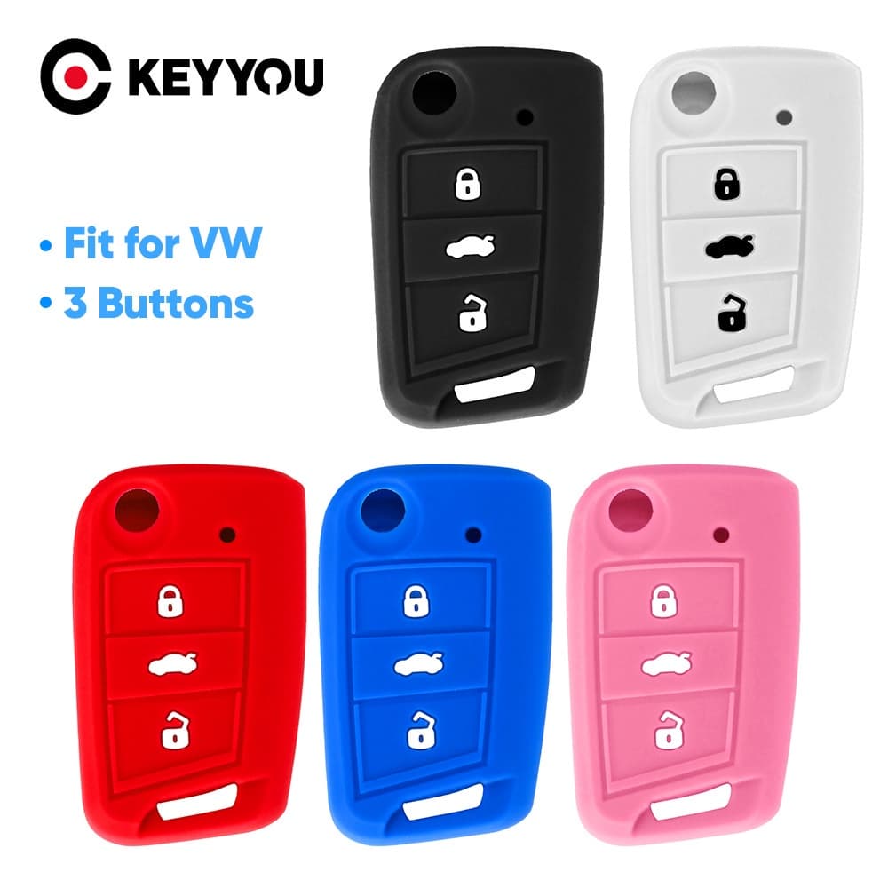 Capa De Silicone Para Chave Volkswagen VW Golf Mk7 Tiguan Skoda Octavia Seat Leon Ibiza A7