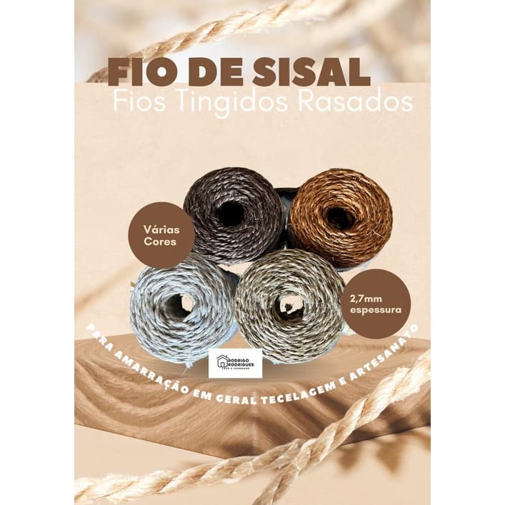 Corda Barbante Fio De Sisal 2.7mm Com 75mt / Artesanato