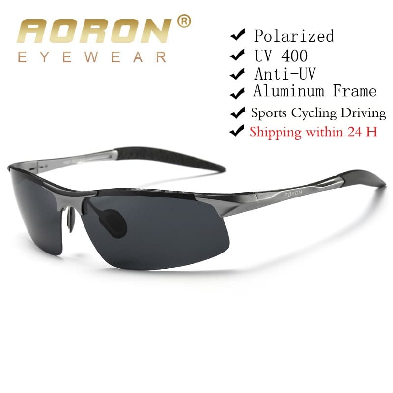 AORON Óculos De Sol Polarizados Para Condução Homens Armação De Magnésio De Alumínio Esportivo Retro UV400 Anti-Brilho