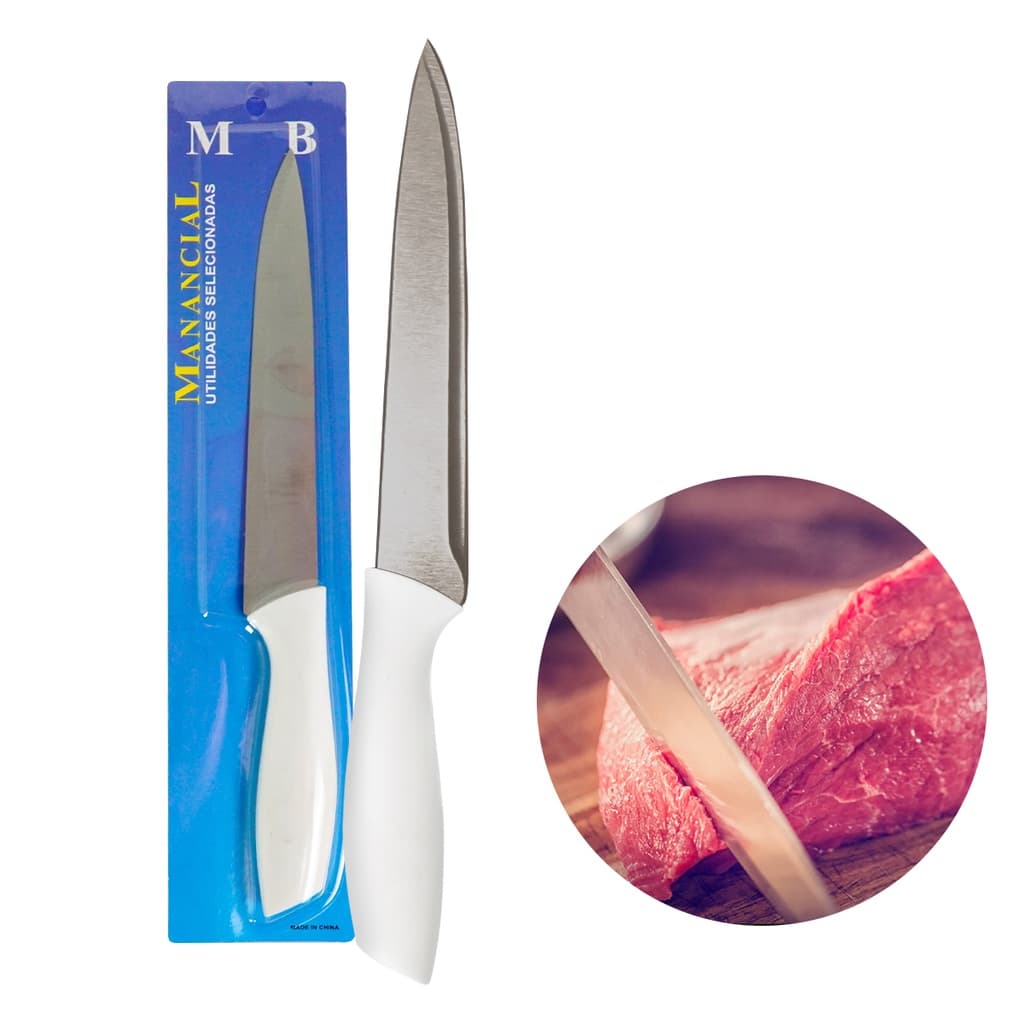 Faca de Inox Profissional Premium para Carne Cozinha