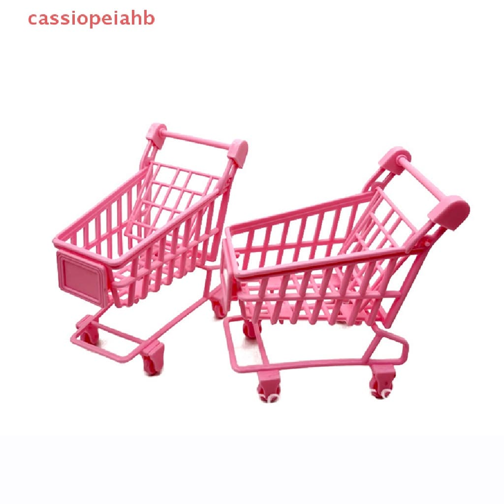 (cassiopeiahb) Carrinho De Compras Maquiagem Rack Miniatura Mercearia Supermercado Mão