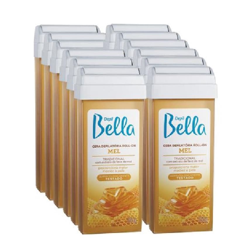 Cera Depilatória Roll-on Mel 100grs Kit 24 Refil Depil Bella