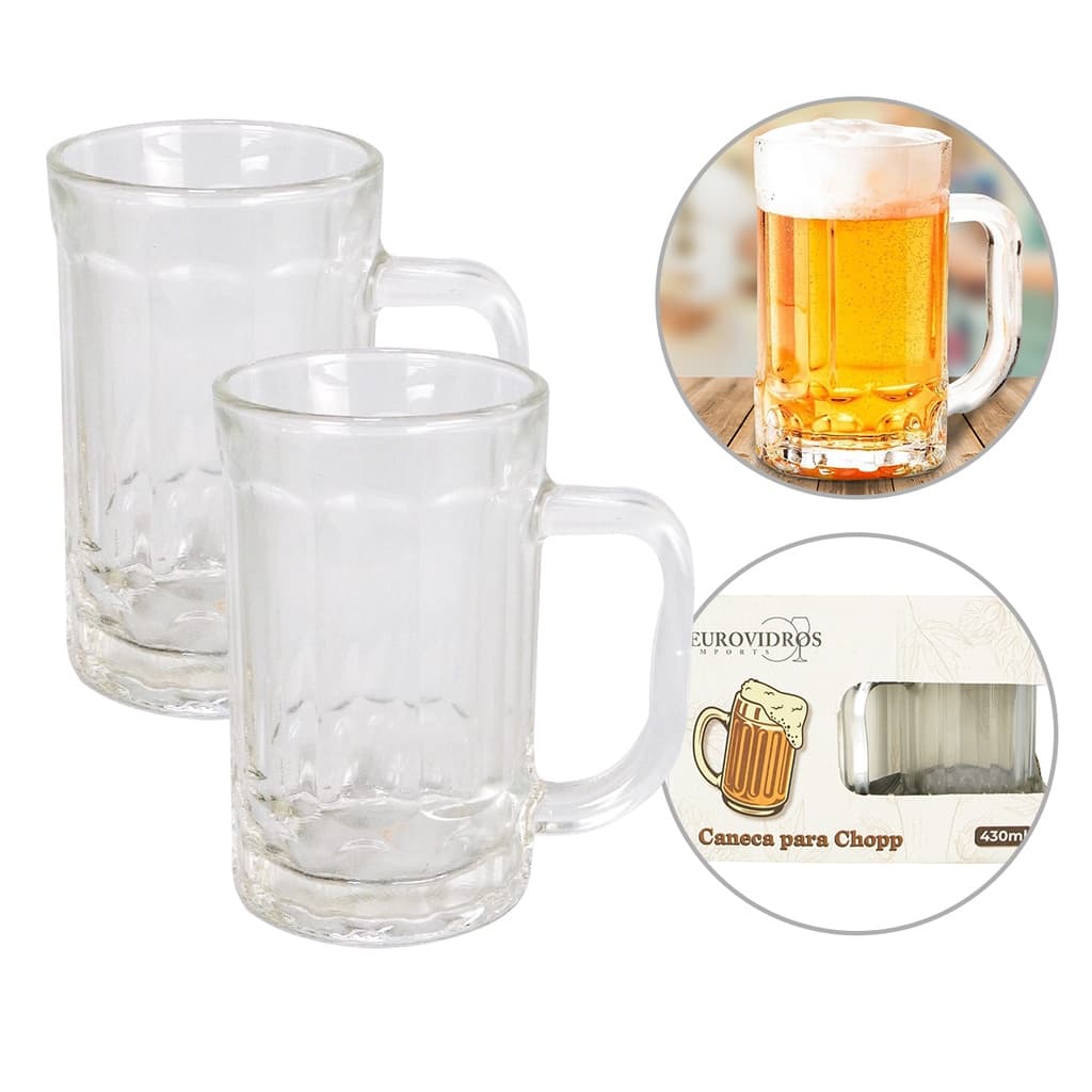 Conjunto Caneca de Chopp 430 ml 2 Peças