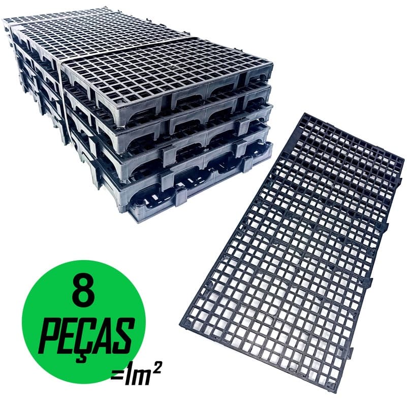 6 Piso Canil Pet Palete Pallet Deck Estrado Plastico Preto