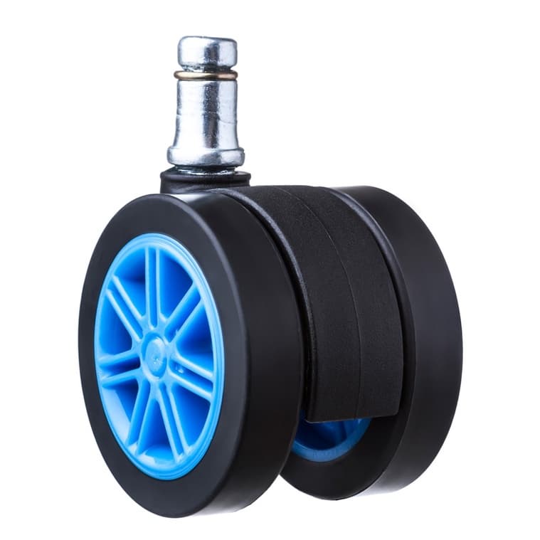 Rodízio P/ Cadeira Gamer 55mm Azul Anti-Risco Giratório