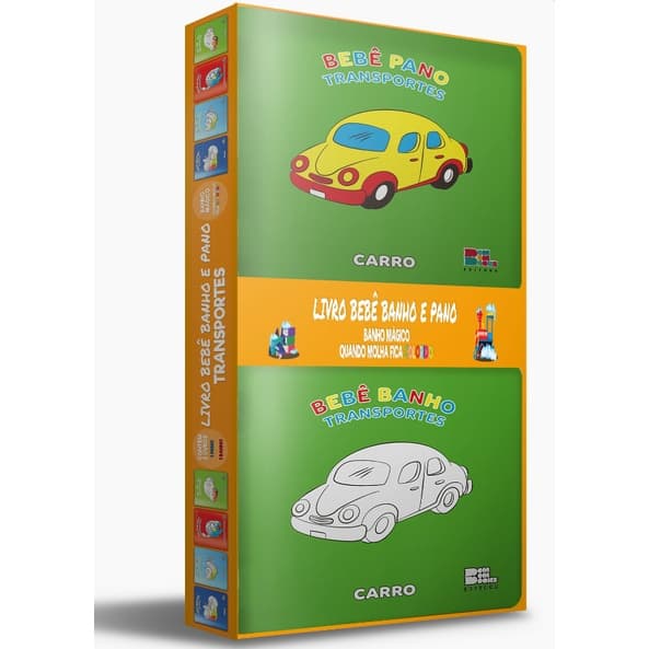 2 Livros Bebê Banho e Pano Transportes - Molha Fica Colorido - Banho Mágico
