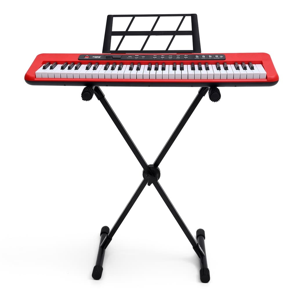 Kit Teclado Musical Kobe KB-150 RD Vermelho 5/8 Com Suporte