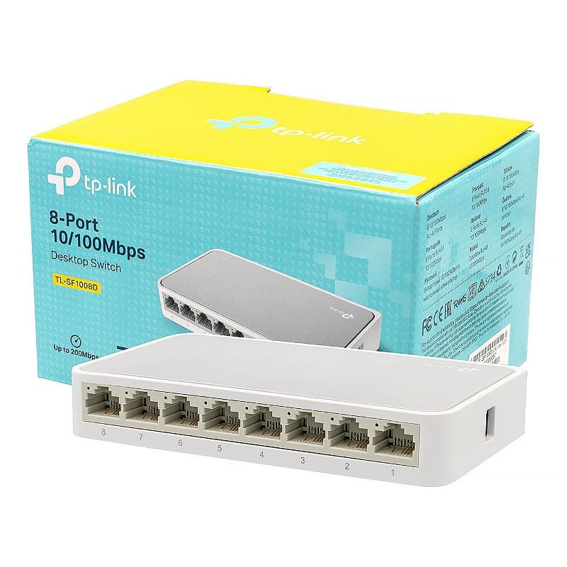 Switch de mesa 8 portas 10/100 Mbps - TL-SF1008D
