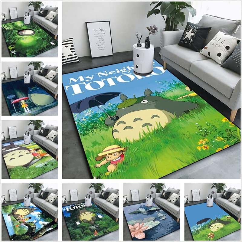 Filme de animação Meu vizinho Totoro Tapete Sala de estar Estudo Sofá Tapete Quarto Tapete de porta de cabeceira Antider