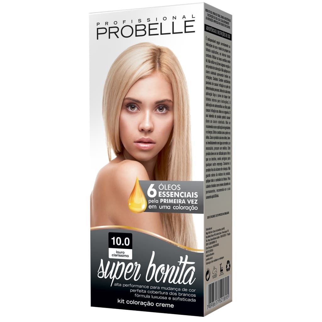 Coloração Super Bonita 10.0 - Louro Claríssimo Probelle PROMOÇÃO