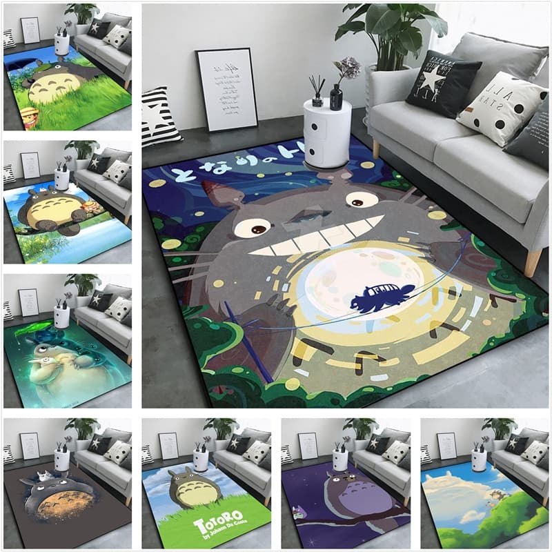 Filme de animação Meu Vizinho Totoro Tapete Sala de estar Estudo Sofá Tapete Quarto Tapete de porta de cabeceira Antider