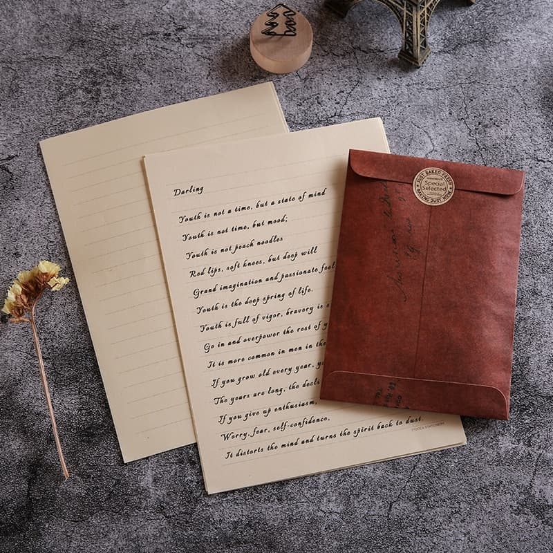 Criativo Estilo Chinês Retro A5 Carta Envelope De Papel Redondo Conjunto De Adesivos De Vedação