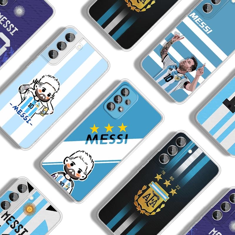 Capa Para Samsung S21 S22 Plus S22 Ultra S20 FE S21 5G 2022 FootBall Esporte Homem Messi Casal Flexível