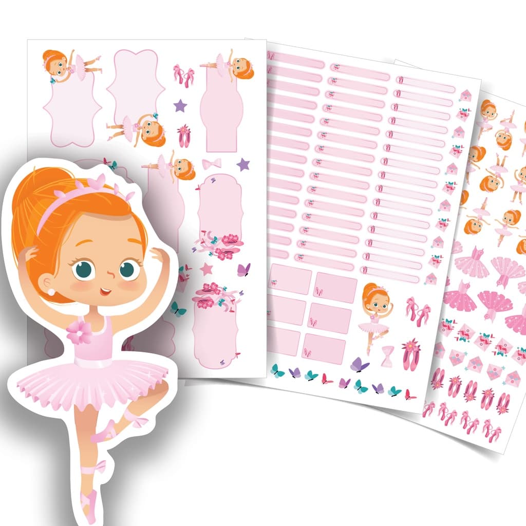 Etiqueta Escolar Personalizada Bailarina Ruiva Kit Jumbo