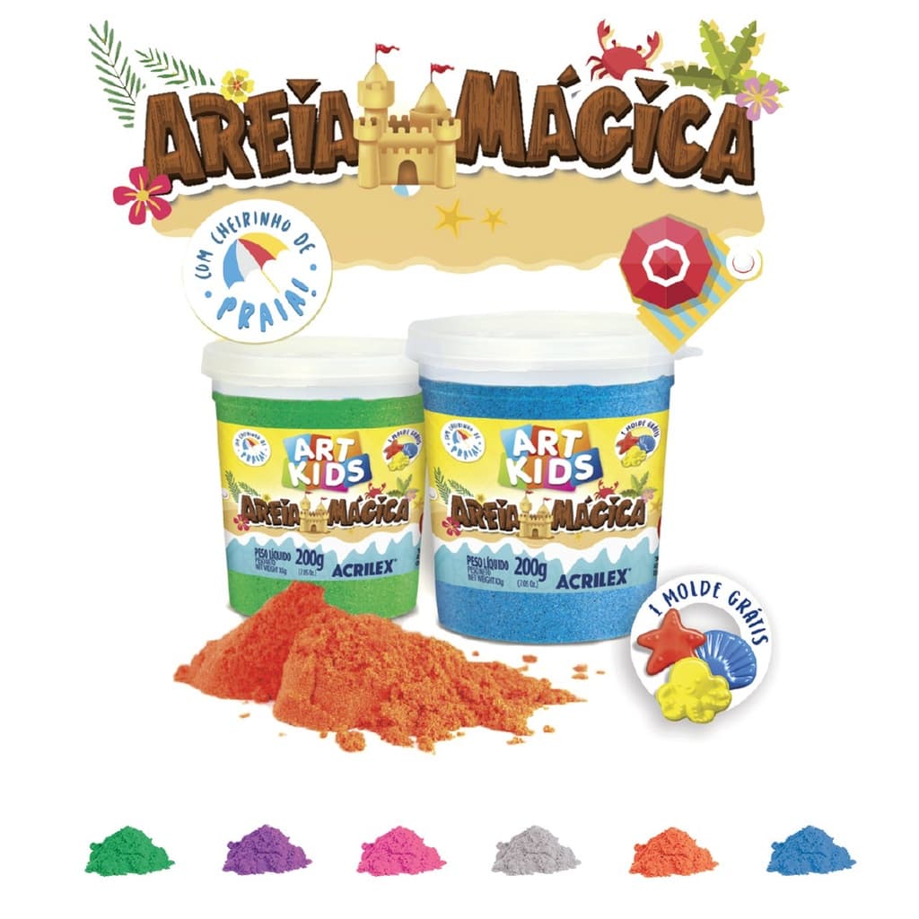 Areia Mágica ACRILEX 200G - Escolha a cor desejada