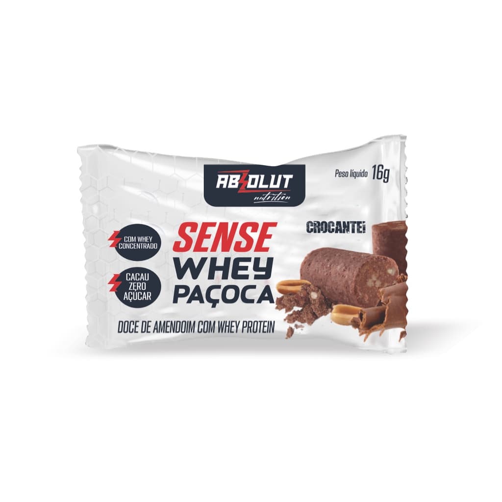 Sense Whey Paçoca Doce De amendoim Com Whey Protein 16gr-Absolut Nutrition