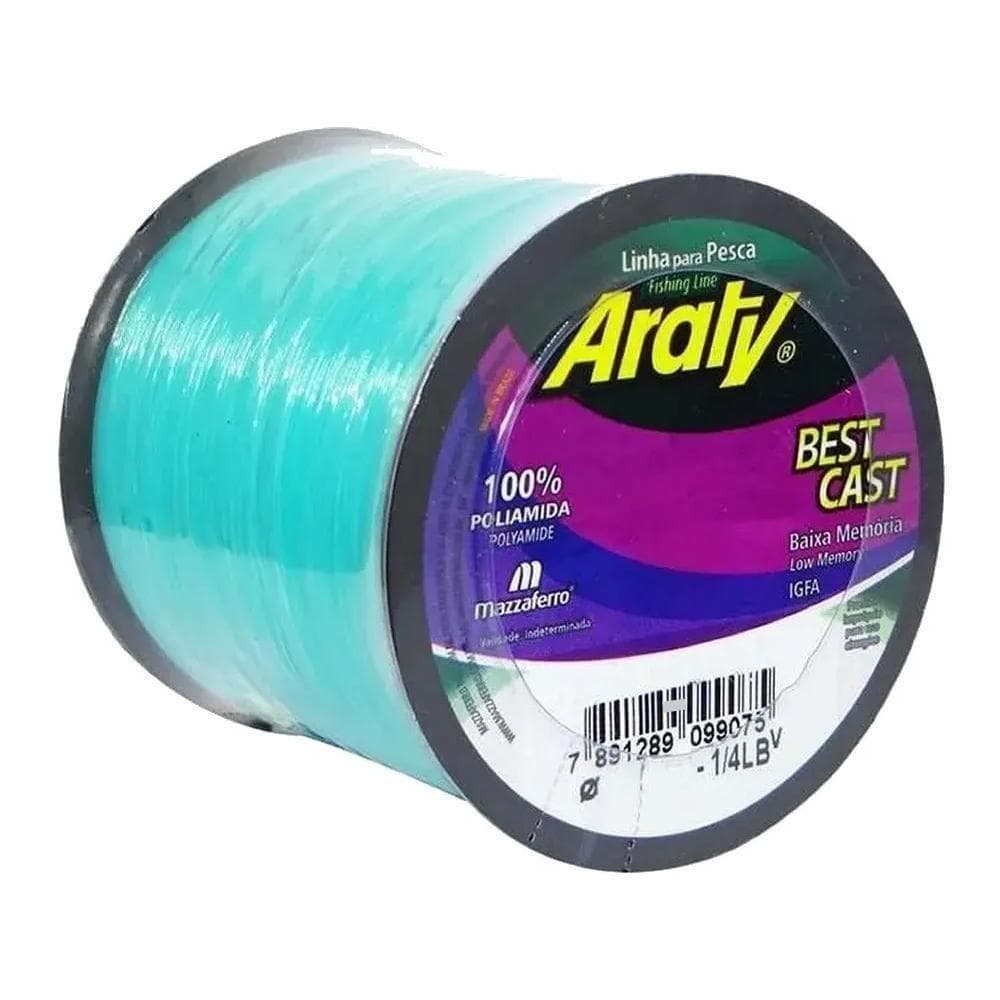 Linha Monofilamento Araty Best Cast 1/4 Lb - Mazzaferro Verde 0,35mm - 1035 mts