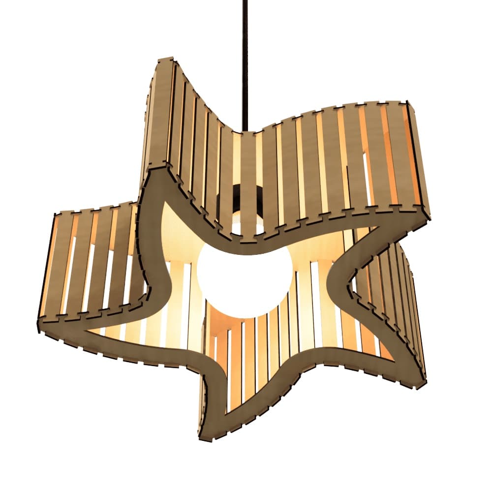 Luminária Pendente ESTRELA DO MAR Modelo Ripado -