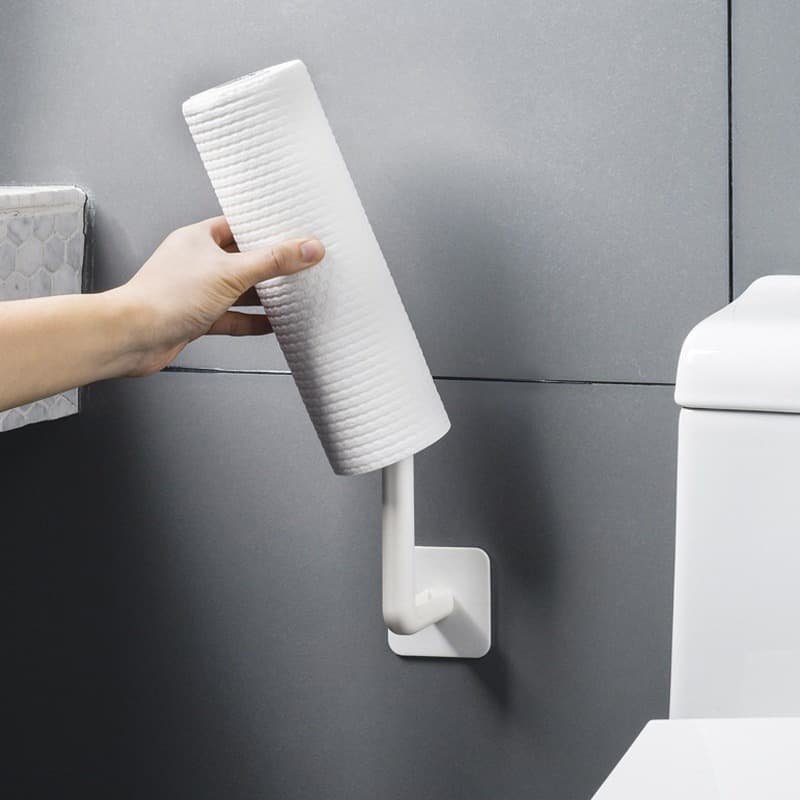 Gancho Adesivo De Parede Multifuncional Em Formato De L Para Sala De Estar Cozinha Suporte Rolo De Papel Higienico