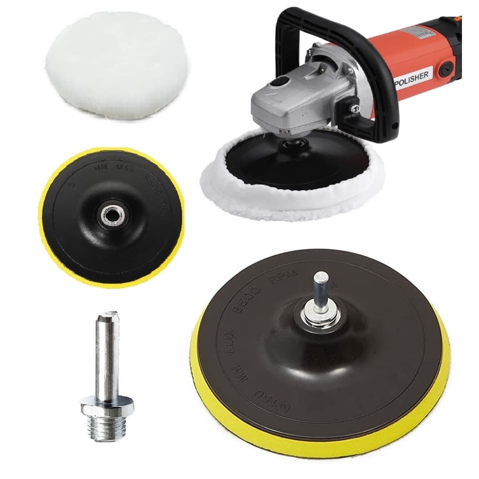 1 Disco Prato 7 Polegadas 180mm + 1 Boina Lã + 1 Adaptador M14 KaQi