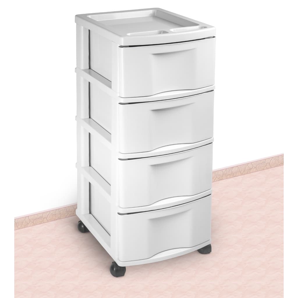 Gaveteiro Organizador 4 Gavetas Todo Branco Plástico COD.600