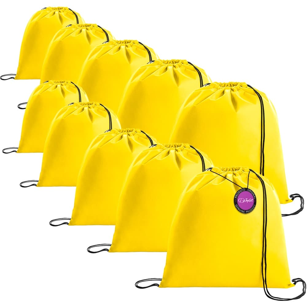 Kit 10x Mochilas tipo Saco Gym Sack em TNT Premium 37x41cm Cute TopGet