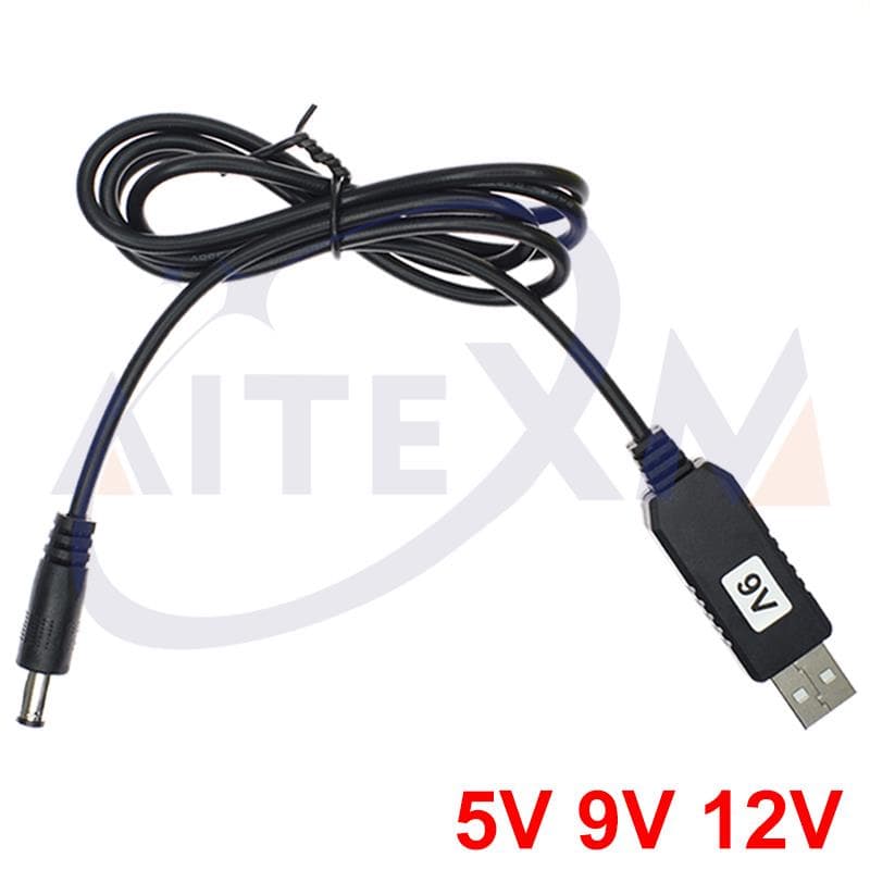 Linha De Reforço De Energia USB DC 5V Para DV 9V/12V Módulo Intensificador 1M Conversor Cabo Adaptador 2.1x5.5mm Plug Ar