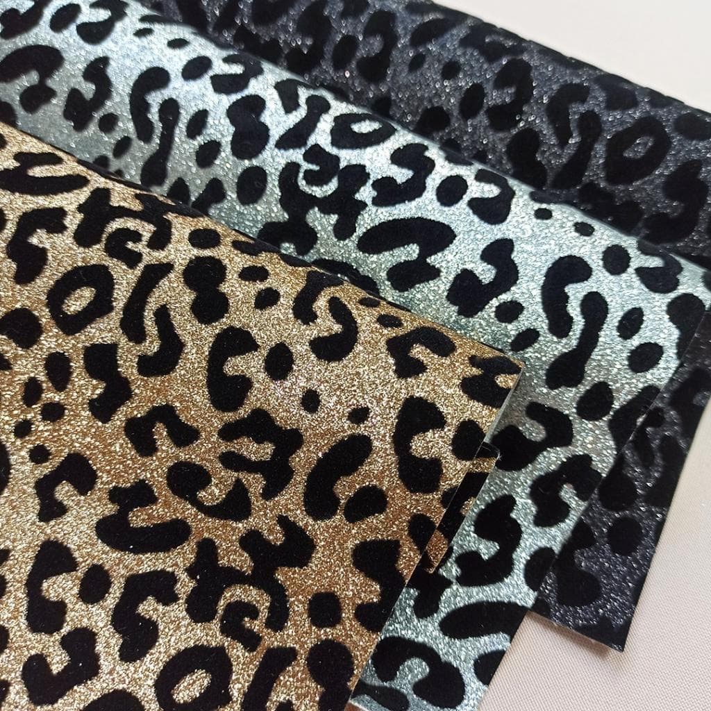 Lonita Glitter Fino Flocado Estampada Onça Coração Girafa Sereia
