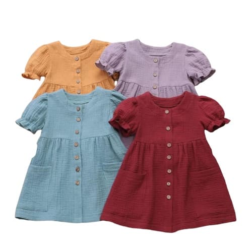 KATUN Kalila Mina Vestido Bolso Roupas Para Meninas/Material De Algodão Crickle