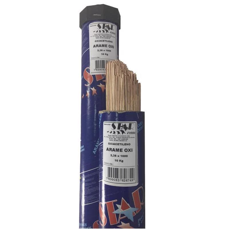 Vareta Arame De Ferro Solda Médio OXI Ferro Batido Cobreado 3,18mm 10Kg Profissional