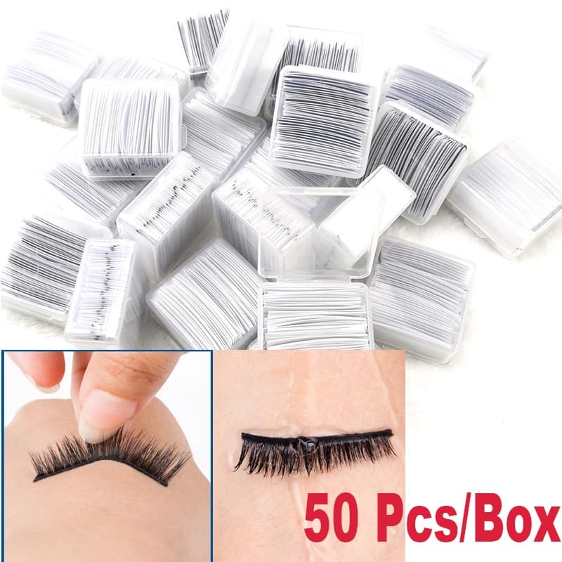 10/50pcs/Caixa Fita Adesiva Para Pestanas Reutilizável Sem Cola Ferramenta De Maquiagem