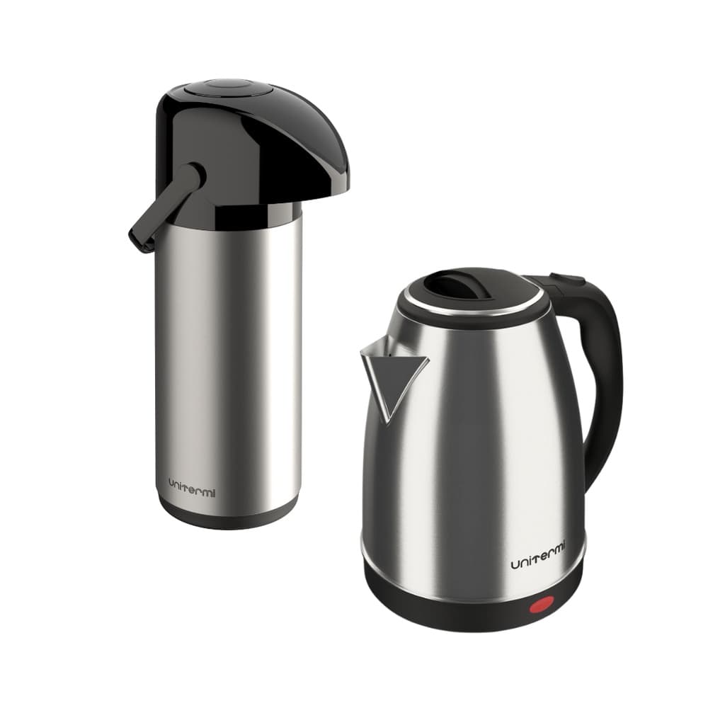Chaleira Elétrica 220V + Garrafa Térmica Café Chá 1L Inox
