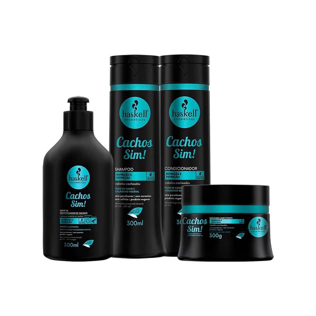 Kit Haskell Cachos Sim! Total (4 Produtos) 300ml - Modelador de Cachos