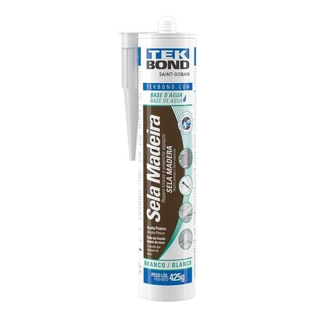 Silicone Branco Sela Madeira Base Agua P/ Acabamento Rodapé