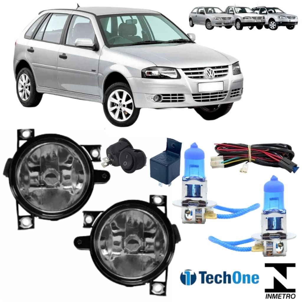 Kit Farol Milha Gol G4 Saveiro Parati Polo Fox Super Branca