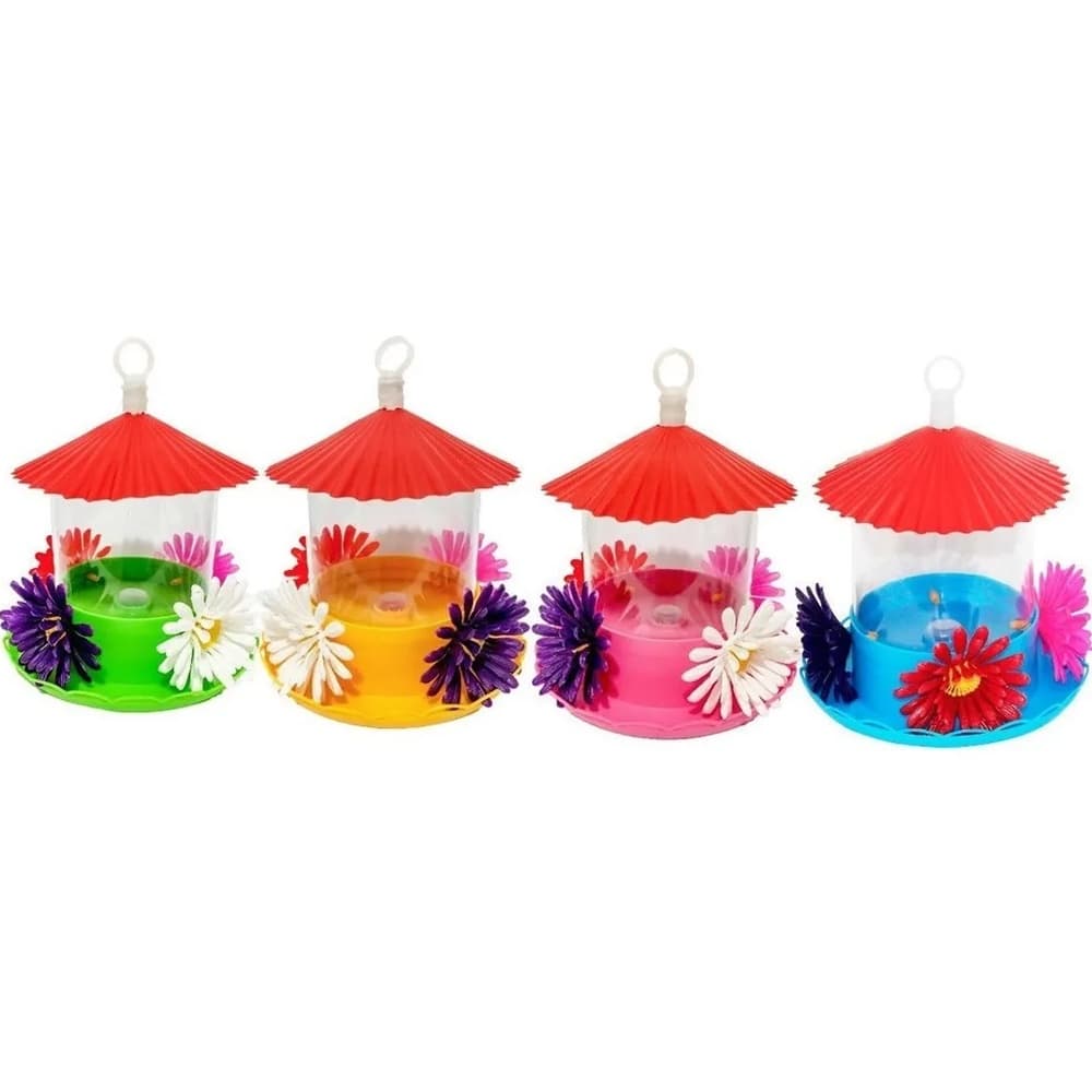 Bebedouro para Beija-flor, Pássaros que consomem água néctar. Bebedouro com chapéu 4 flores Mr Pet 750ml
