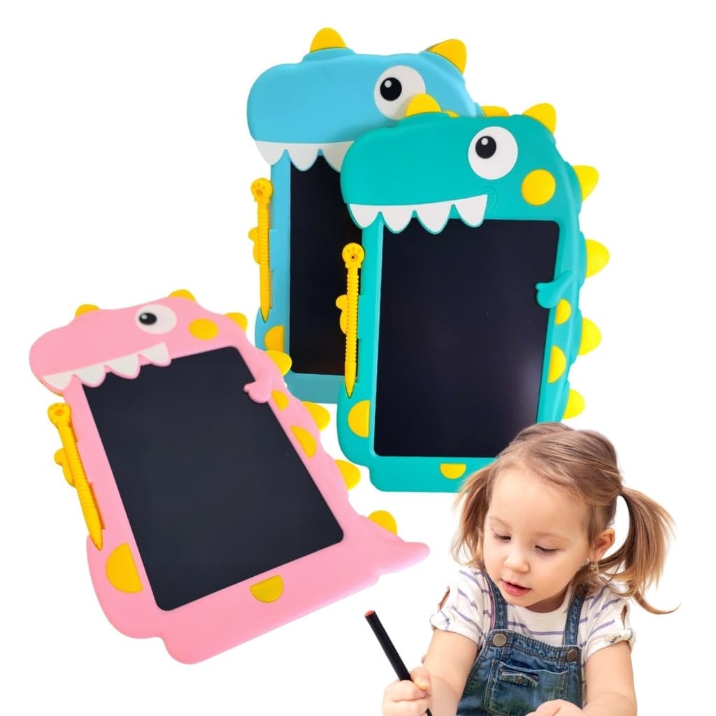 Lousa Magica Tablet Infantil Premium Dinossauro Premium Lcd