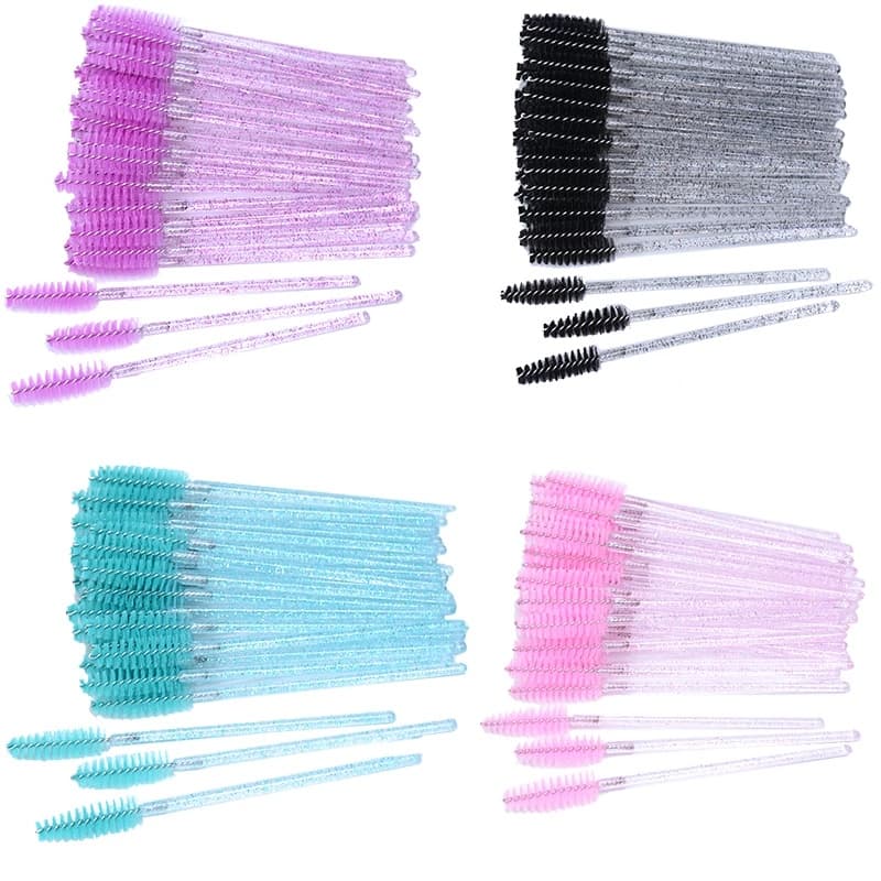 50Pcs/Pack Escova De Cílios Descartáveis Pincéis De Maquiagem Para Mini Rímel Pincel De Extensão